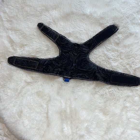 Reversible cat harness hand crafted by me black colors polyester and multi color - Picture 4 of 8